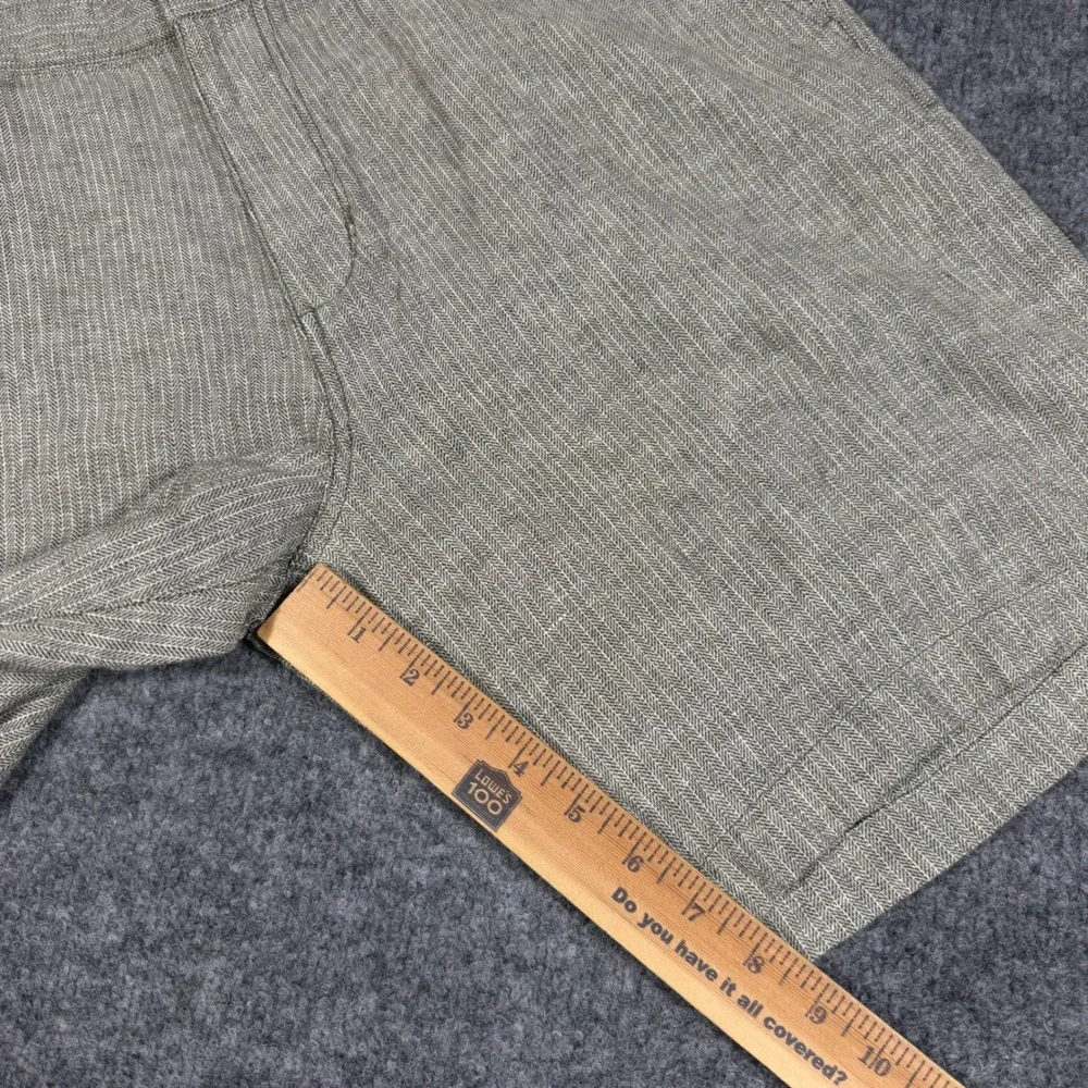 Tommy Bahama Shorts Herringbone Men 36(Fit 34x8.5) Green Linen Cotton Blend NWOT